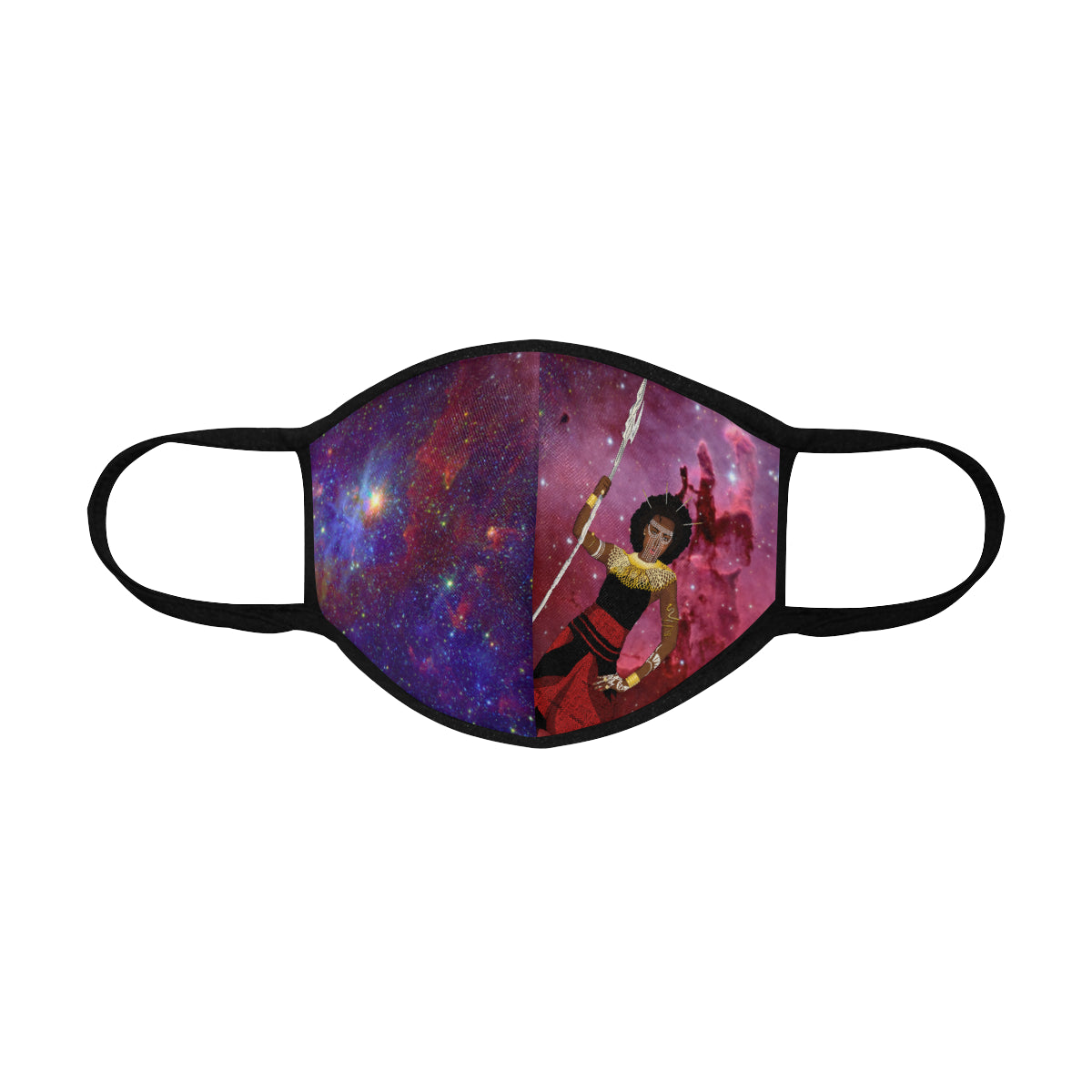 flyersetcinc Warrior Queen of the Galaxy Cotton Fabric Face Mask with filter slot (30 Filters Included) - Non-medical use