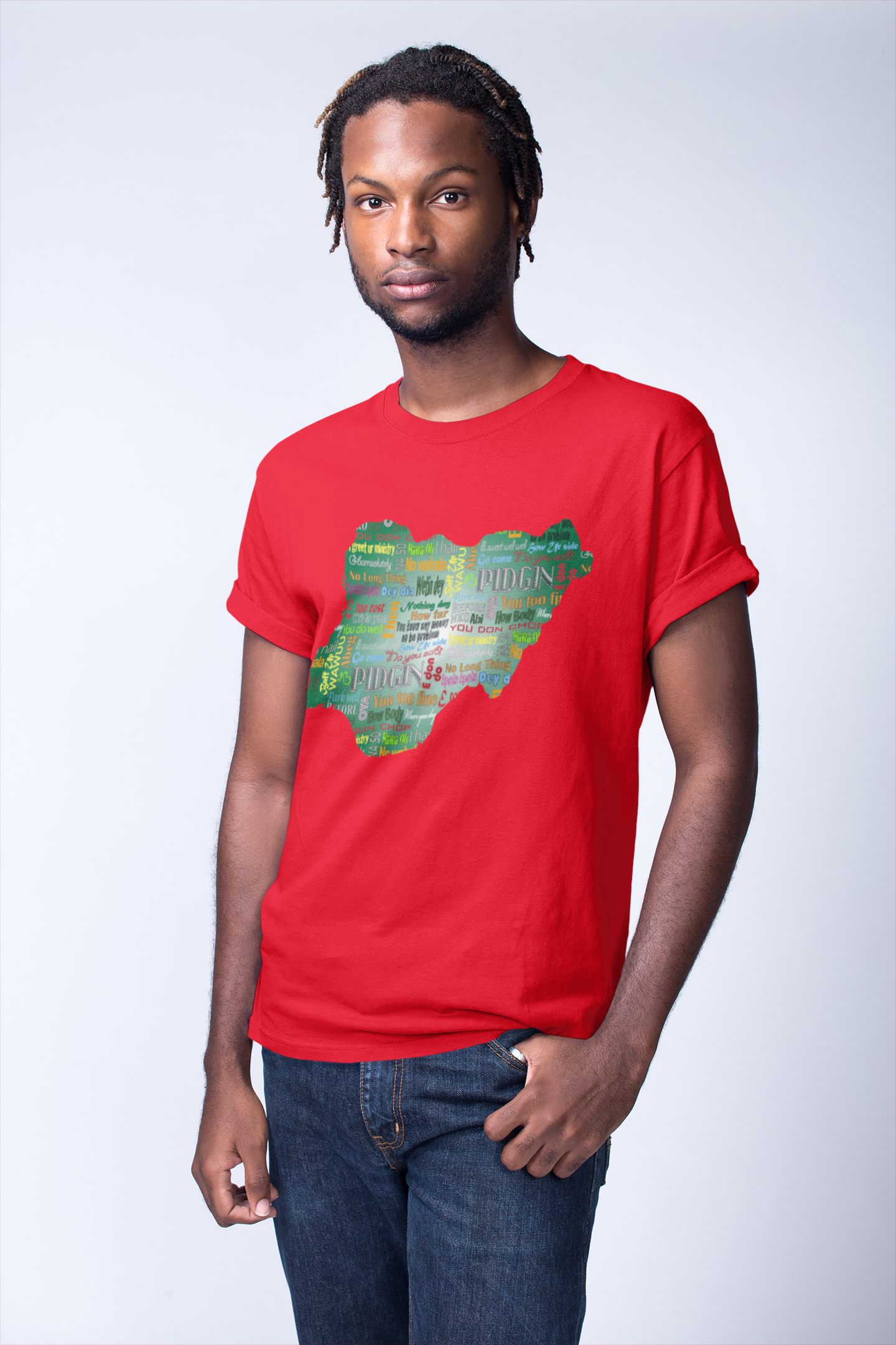 flyersetcinc Pidgin Print Naija Map Unisex T-Shirt