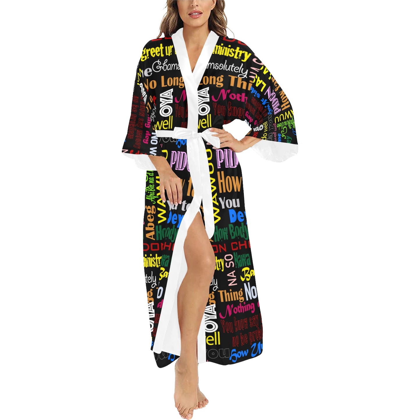 flyersetcinc Pidgin Print Women's Long Kimono Robe