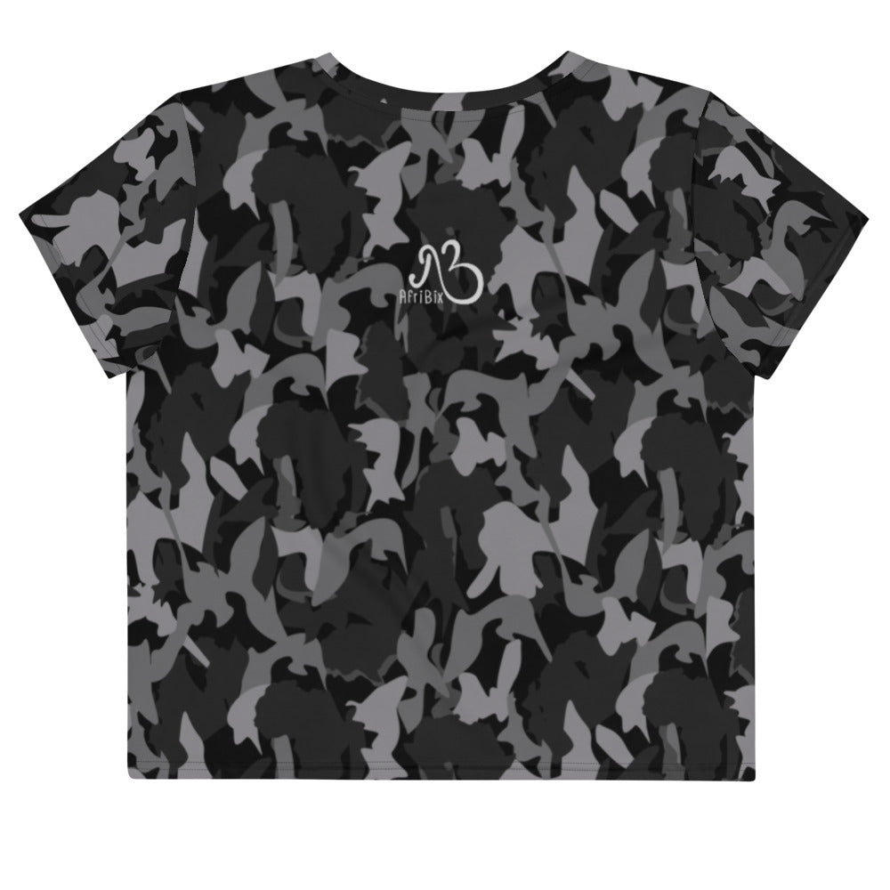 flyersetcinc Camouflage Crop Top Tee - Black Camo