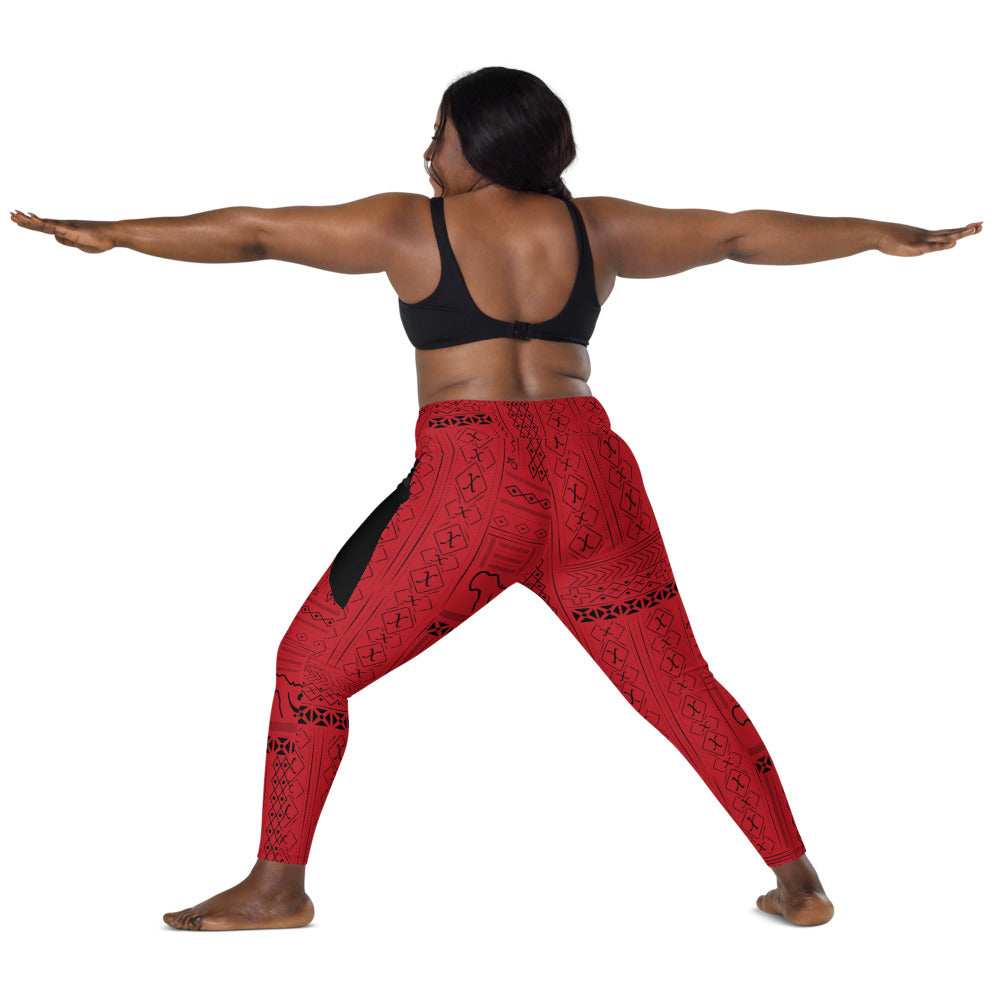 flyersetcinc Tribal Print Crossover leggings with pockets