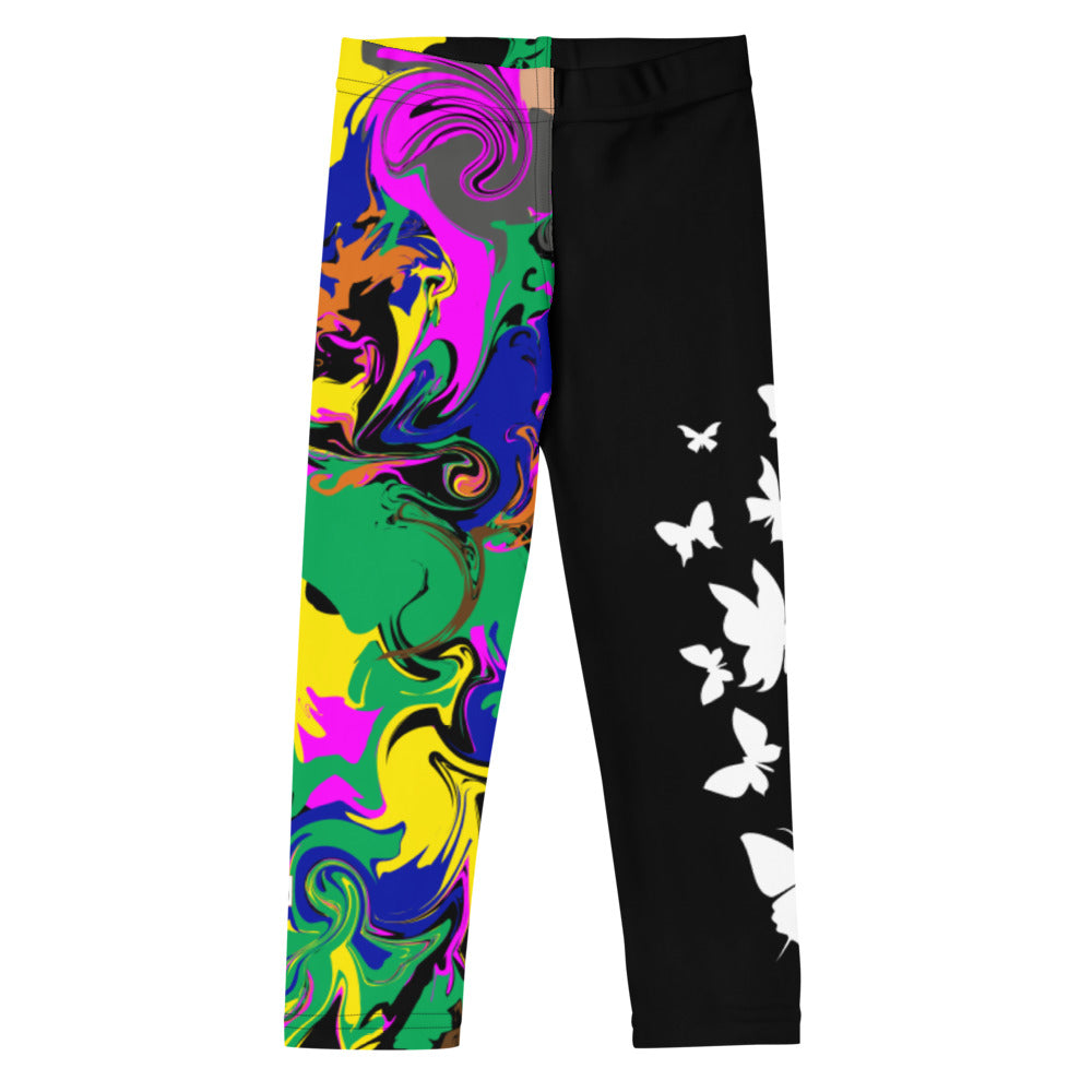 flyersetcinc Marble Camo Print Kid's Leggings - Black