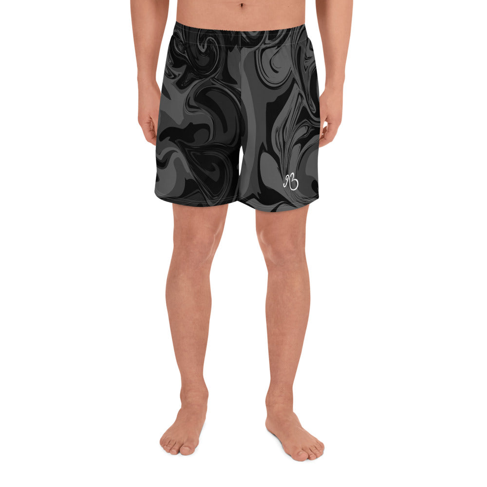 flyersetcinc Marble Men's Athletic Shorts - Black