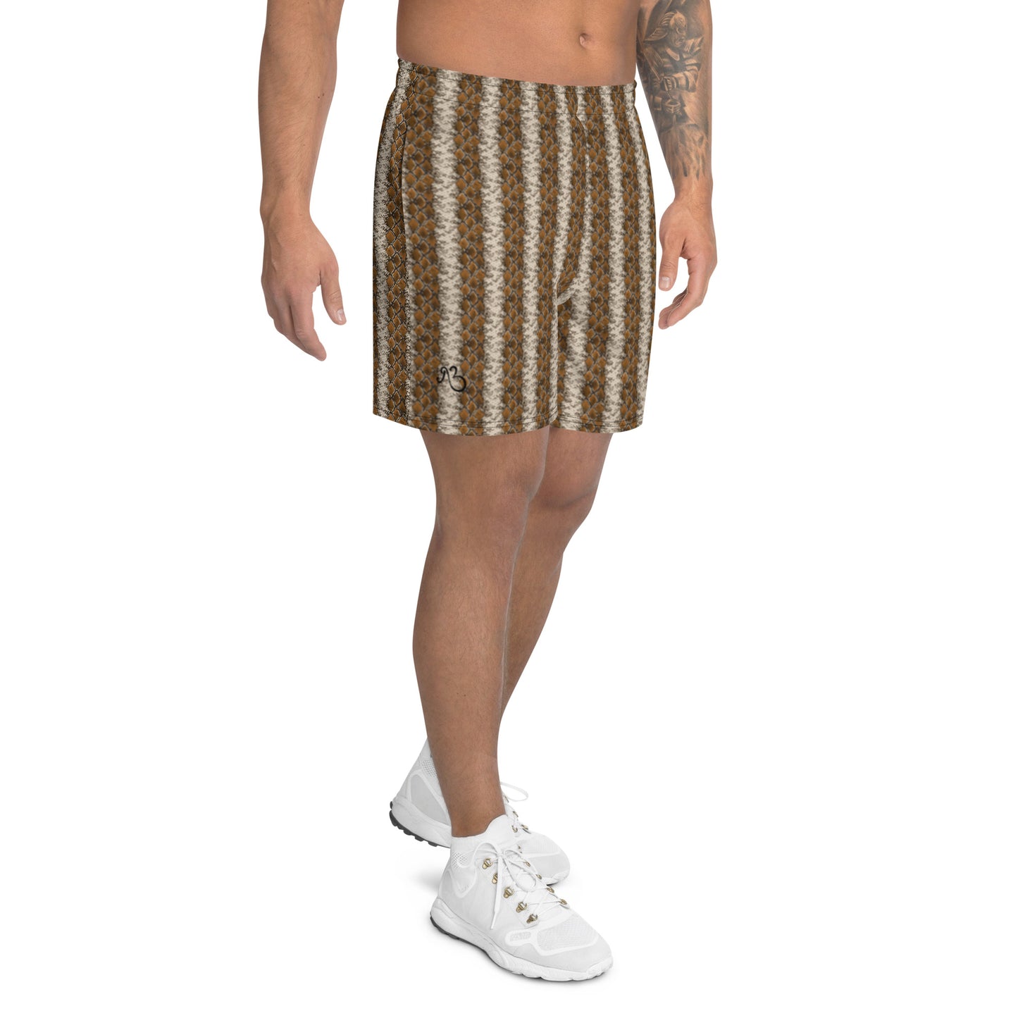 Snake Skin Men's Athletic Long Shorts