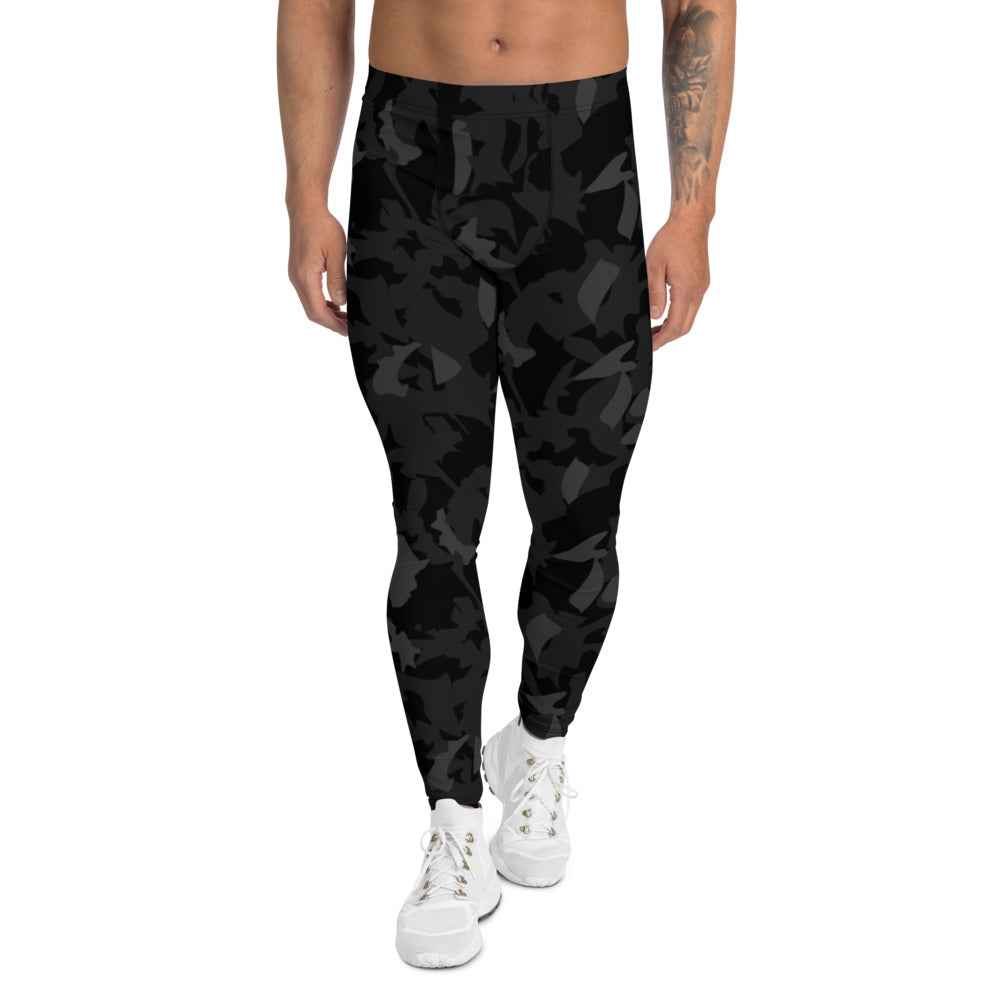 Men's Leggings - flyersetcinc Black Camouflage