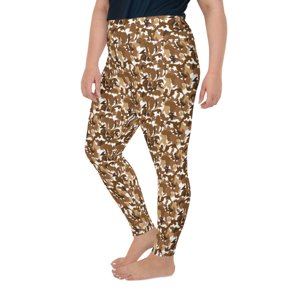 High Waist Plus Size Leggings - flyersetcinc Nude Camo