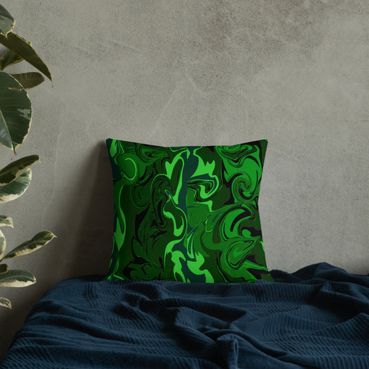 Emerald Marble Print Premium Pillow