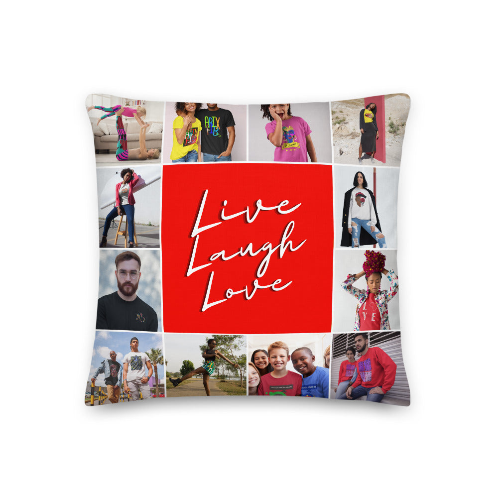 Live Laugh Love Personalised Premium Throw Pillow