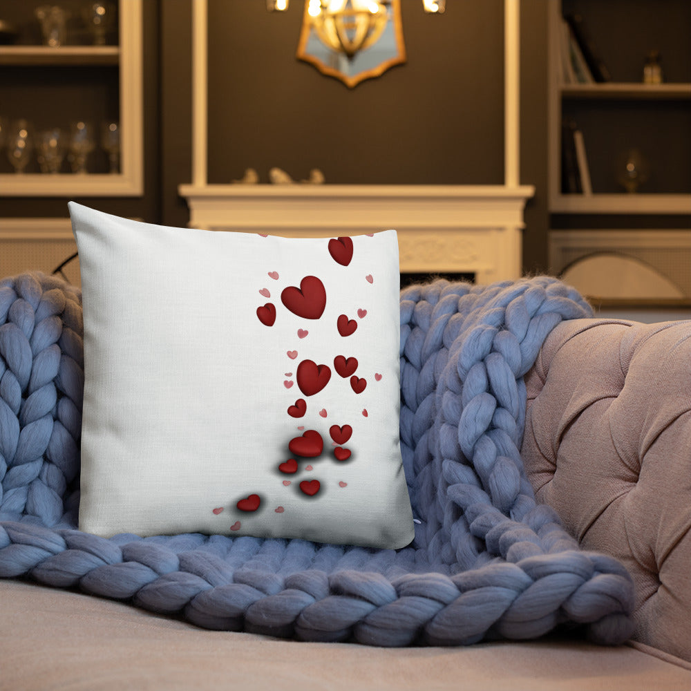 Love Personalised Premium Throw Pillow - hearts