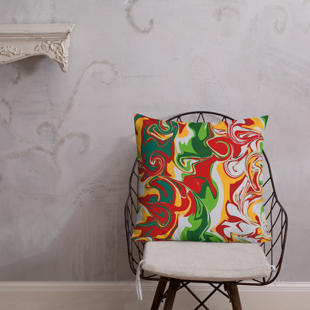 Garden Marble Print Premium Throw Pillow