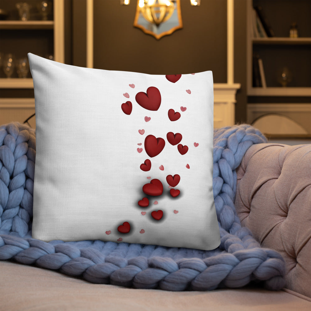 Love Personalised Premium Throw Pillow - hearts