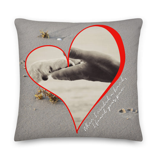 Pets Personalised Premium Throw Pillow - Sandy beach