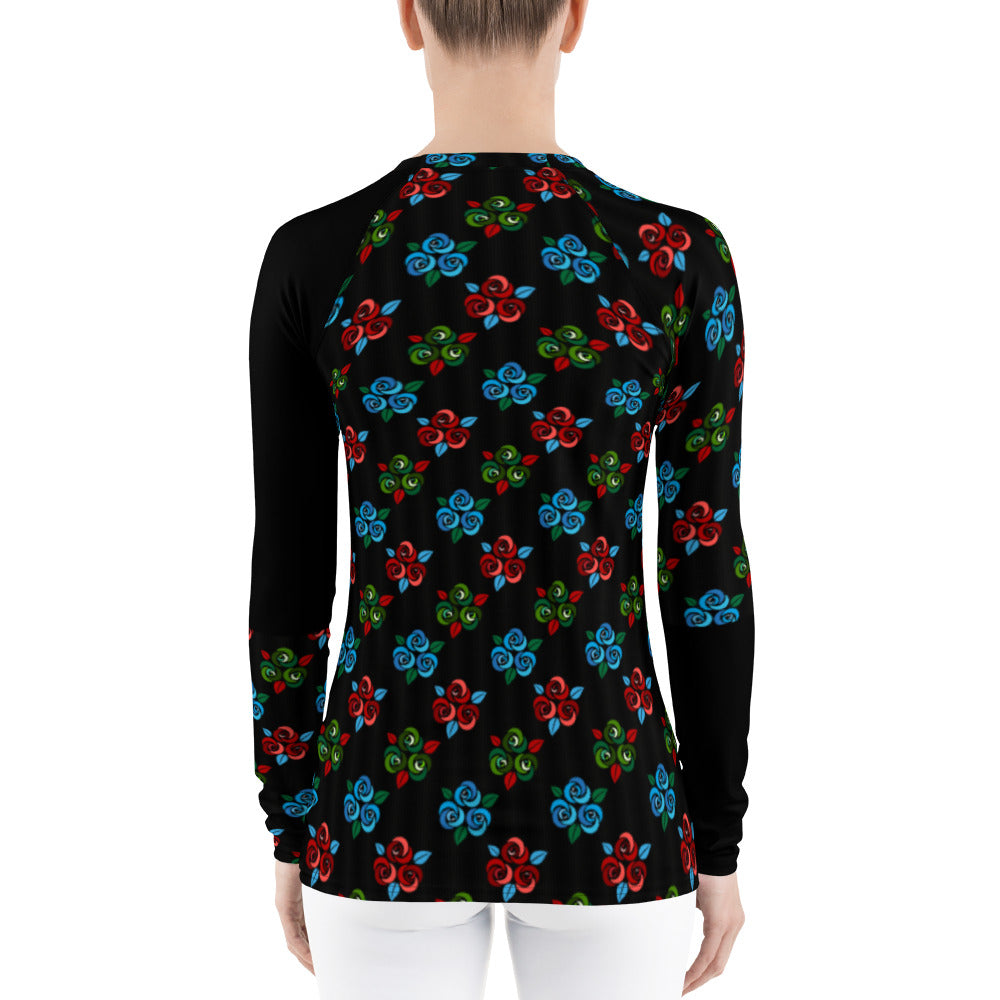 Rose Bouquet Athletic Women's Rash Guard