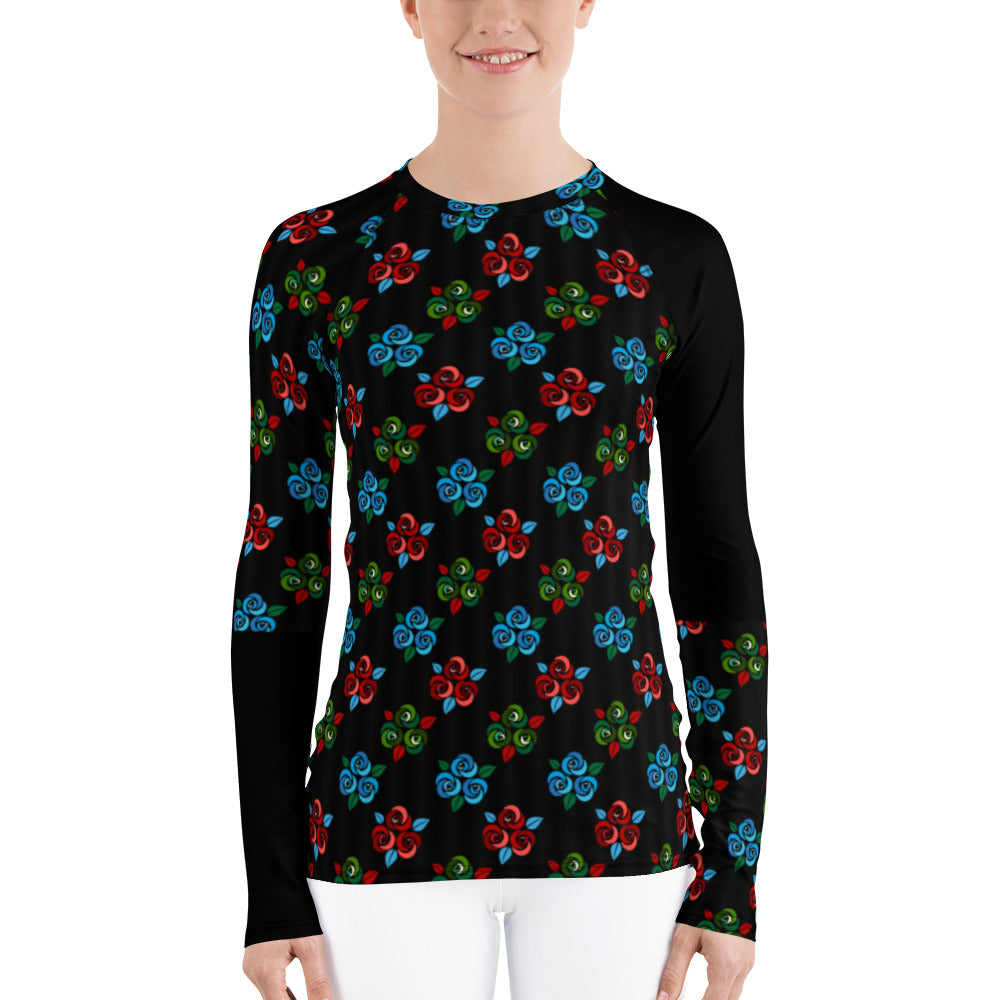 Rose Bouquet Athletic Women's Rash Guard