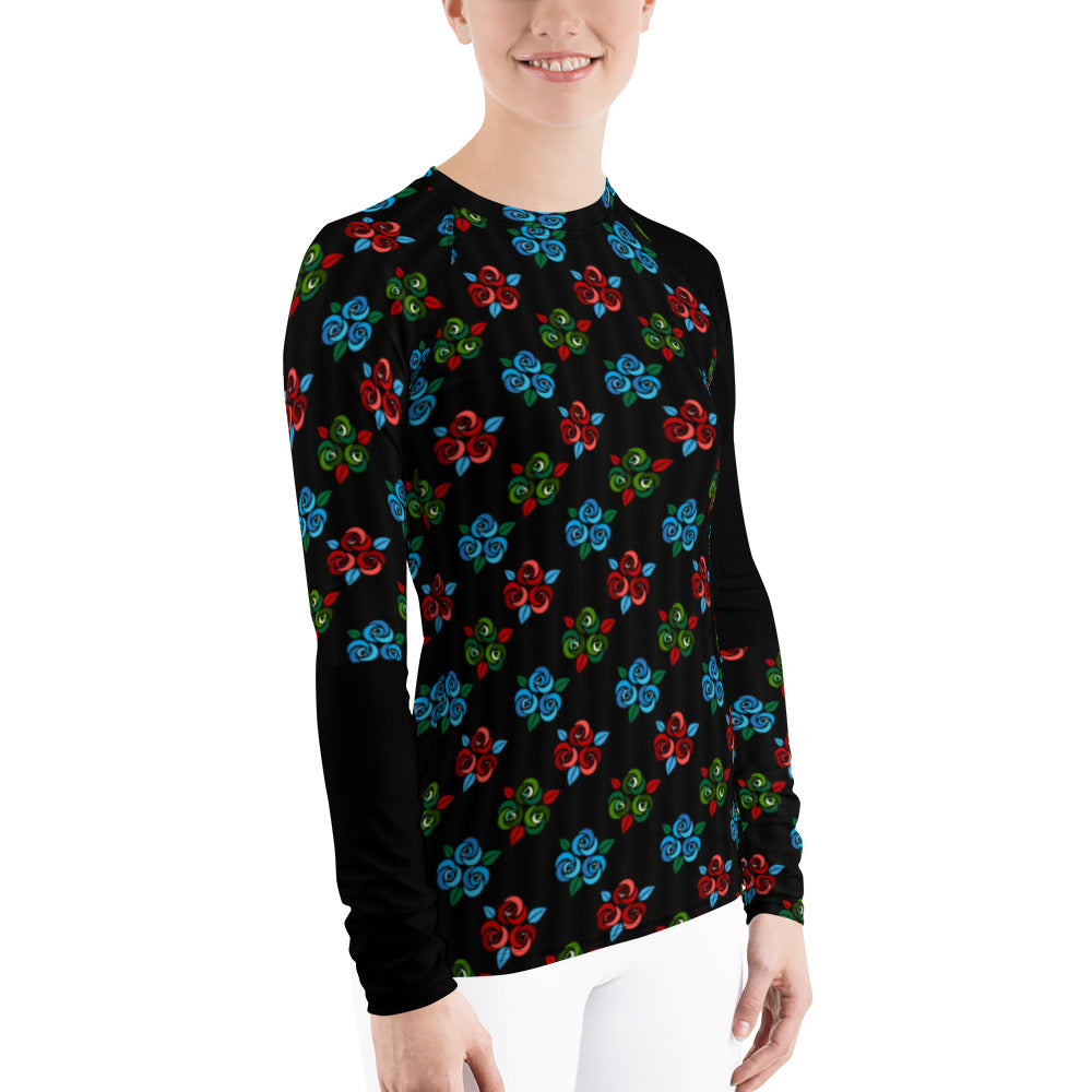 Rose Bouquet Athletic Women's Rash Guard