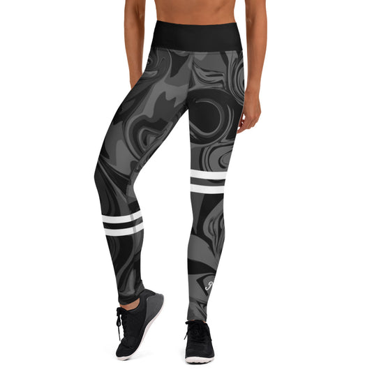 flyersetcinc Marble High Waist Leggings - Black