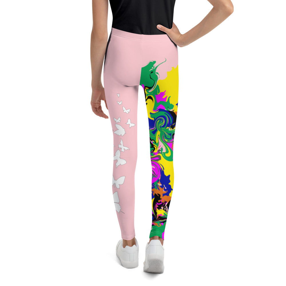 flyersetcinc Marble Camo Print Youth Leggings - Pink