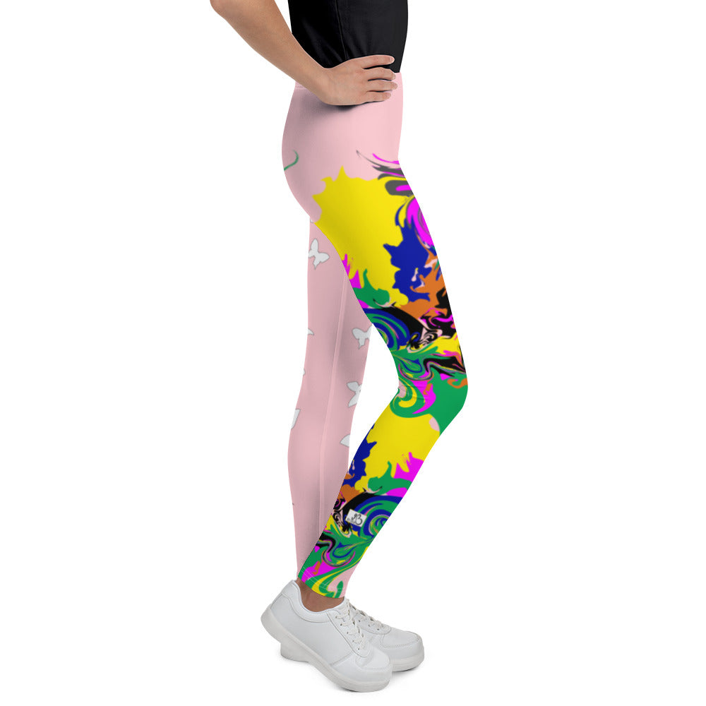 flyersetcinc Marble Camo Print Youth Leggings - Pink