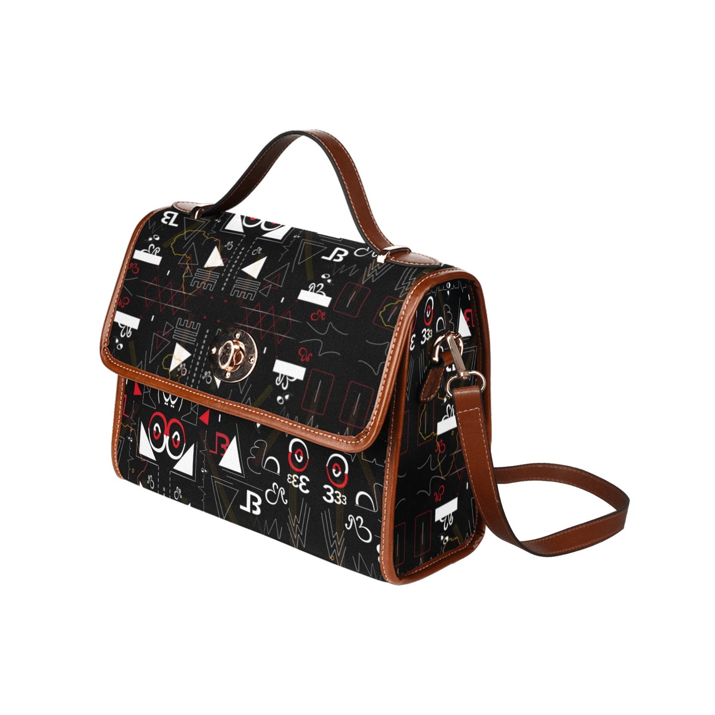 Linear Print Satchel