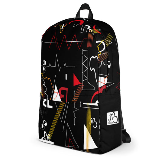 Linear Print Laptop Backpack