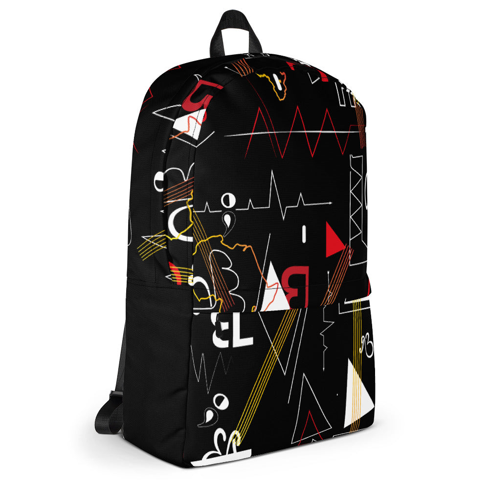 Linear Print Laptop Backpack