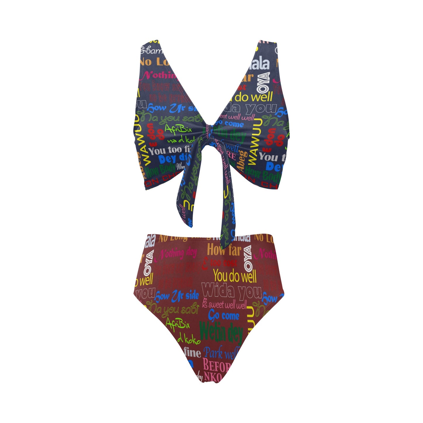 flyersetcinc Pidgin Bowtie High Waist Bikini Swimsuit Mix