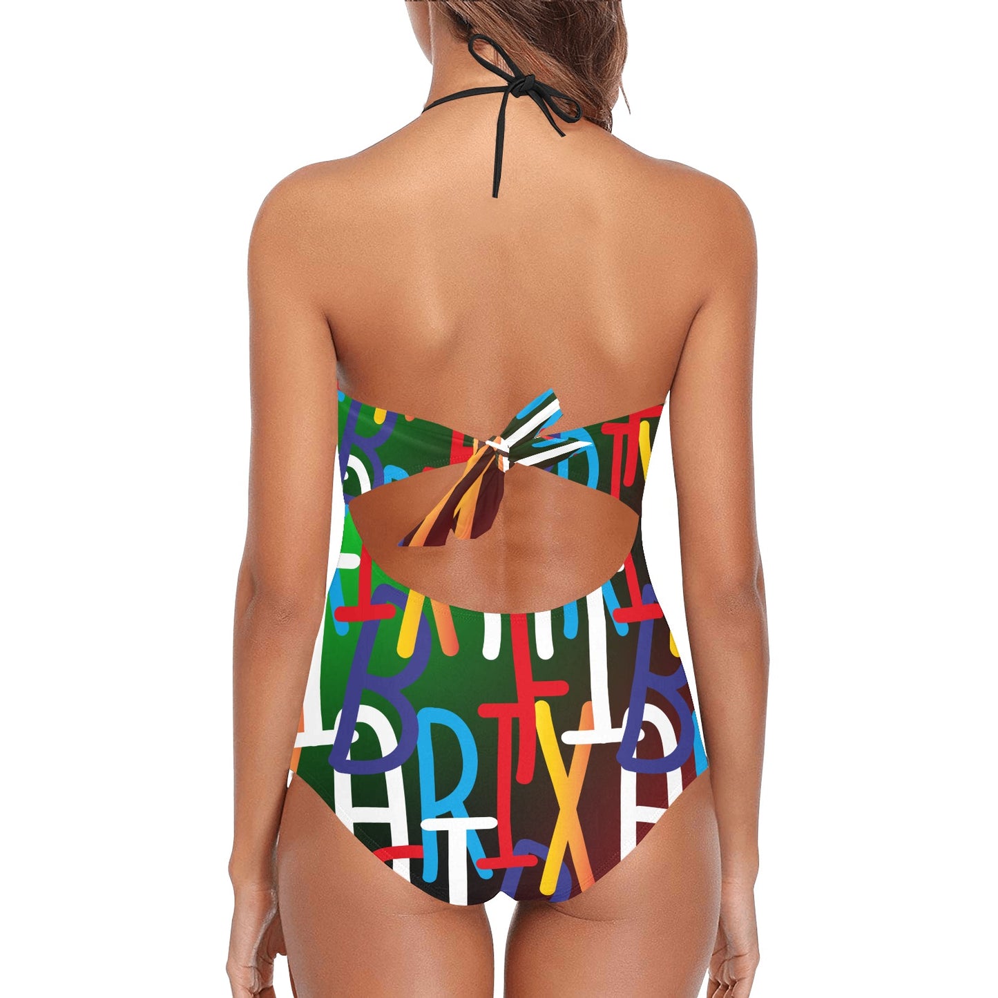 flyersetcinc Collage Lace Band Embossed Swimsuit