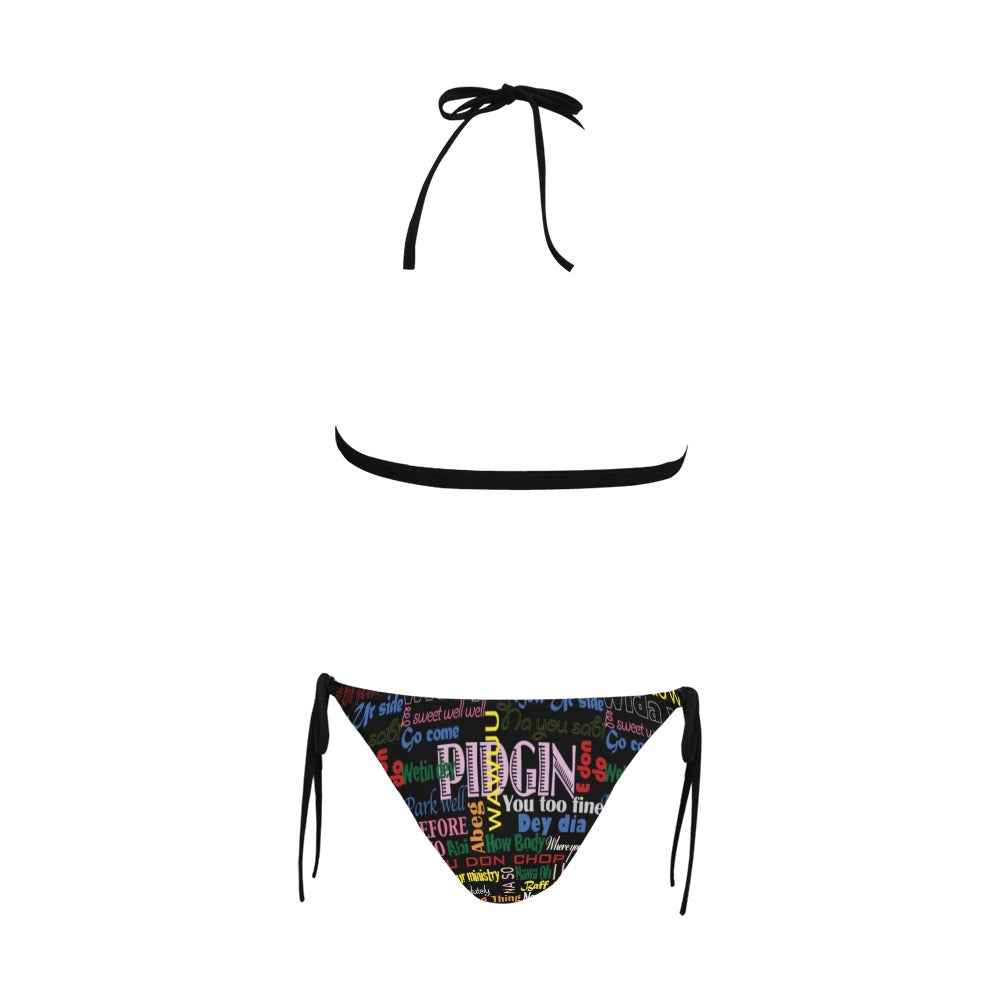 flyersetcinc Pidgin Print Front Clasp Bikini