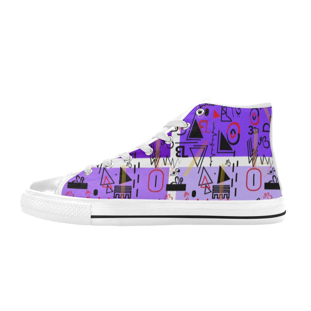 Linear Print Women's Purple Hightop Canvas