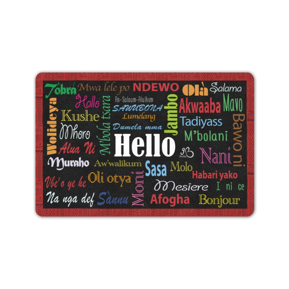 flyersetcinc Hello Print Tribal Doormat