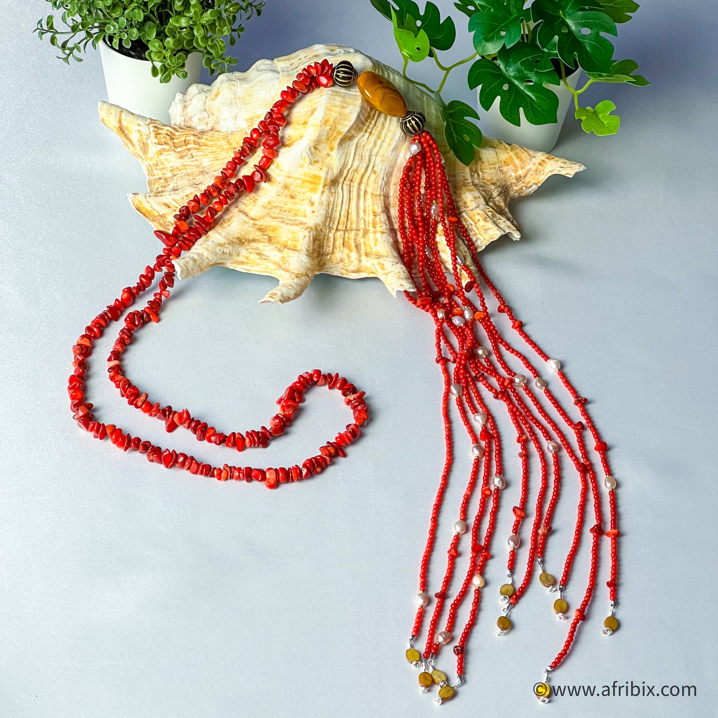 Emotan Genuine Coral Statement Necklace