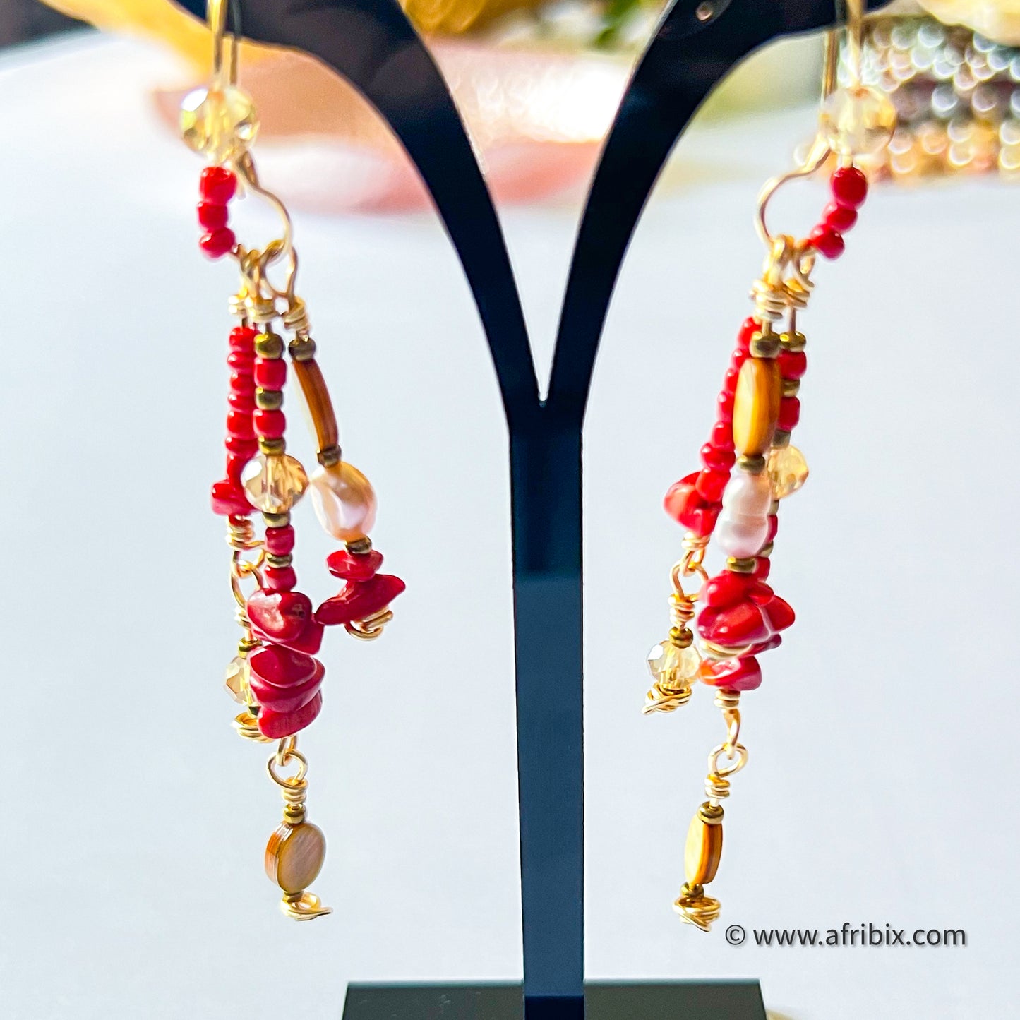 Emotan Coral Dangle Earring