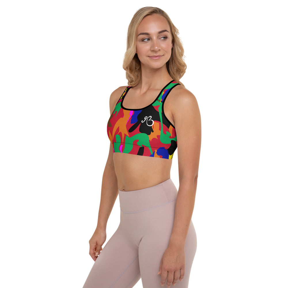 flyersetcinc Camo Padded Sports Bra - Red