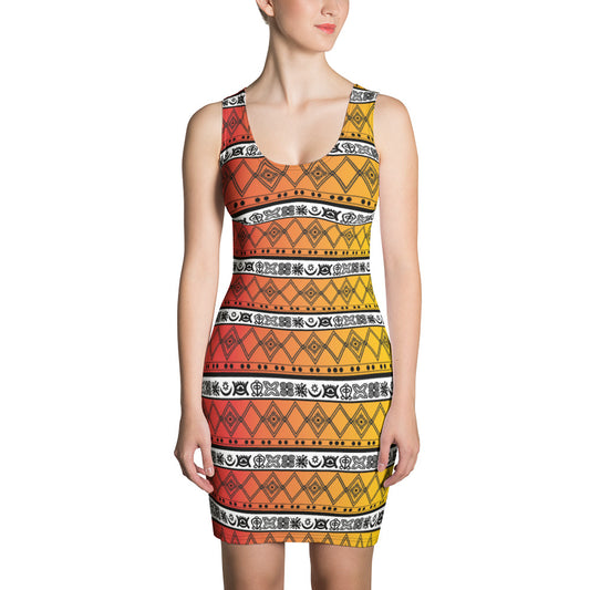 Heritage Print Body Con Dress