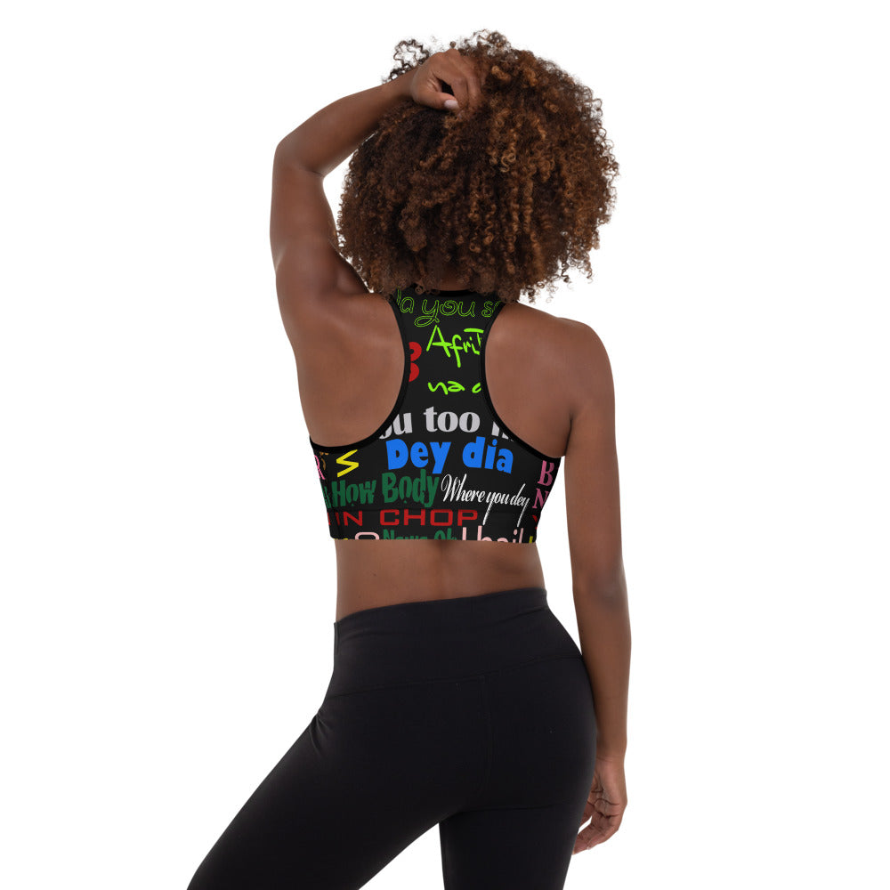 flyersetcinc Pidgin Print Padded Sports Bra