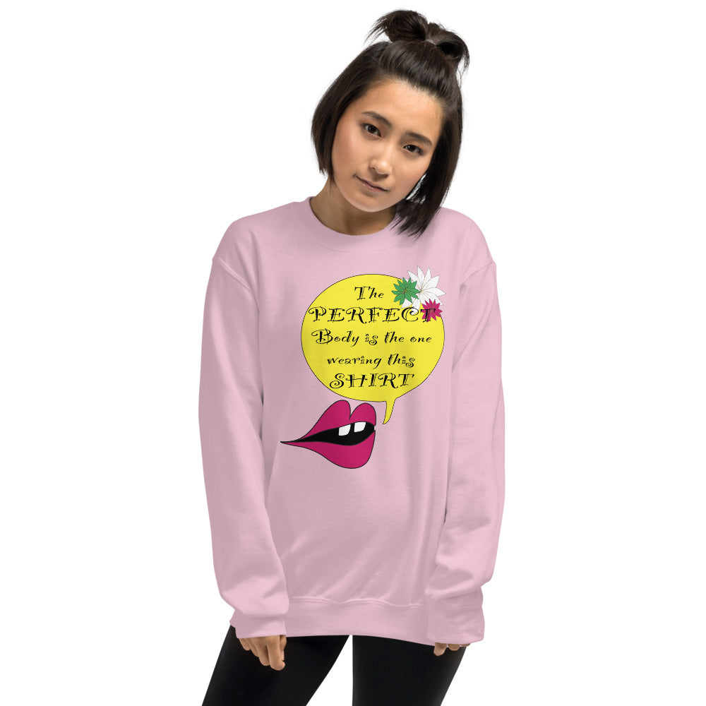 Perfect Body Women's Crew Neck Long Sleeve Pullover Sweatshirt