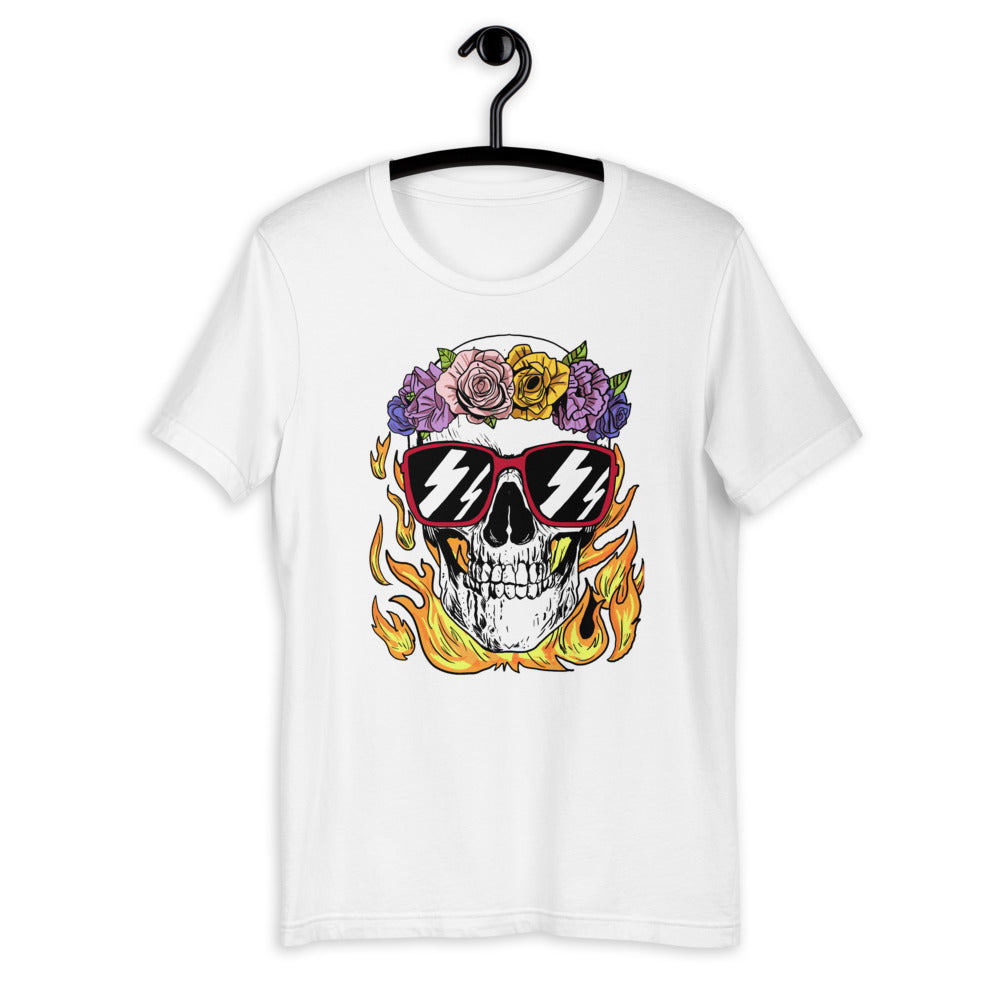 Calm and Collected Graphic Skull Short-Sleeve Unisex T-Shirt
