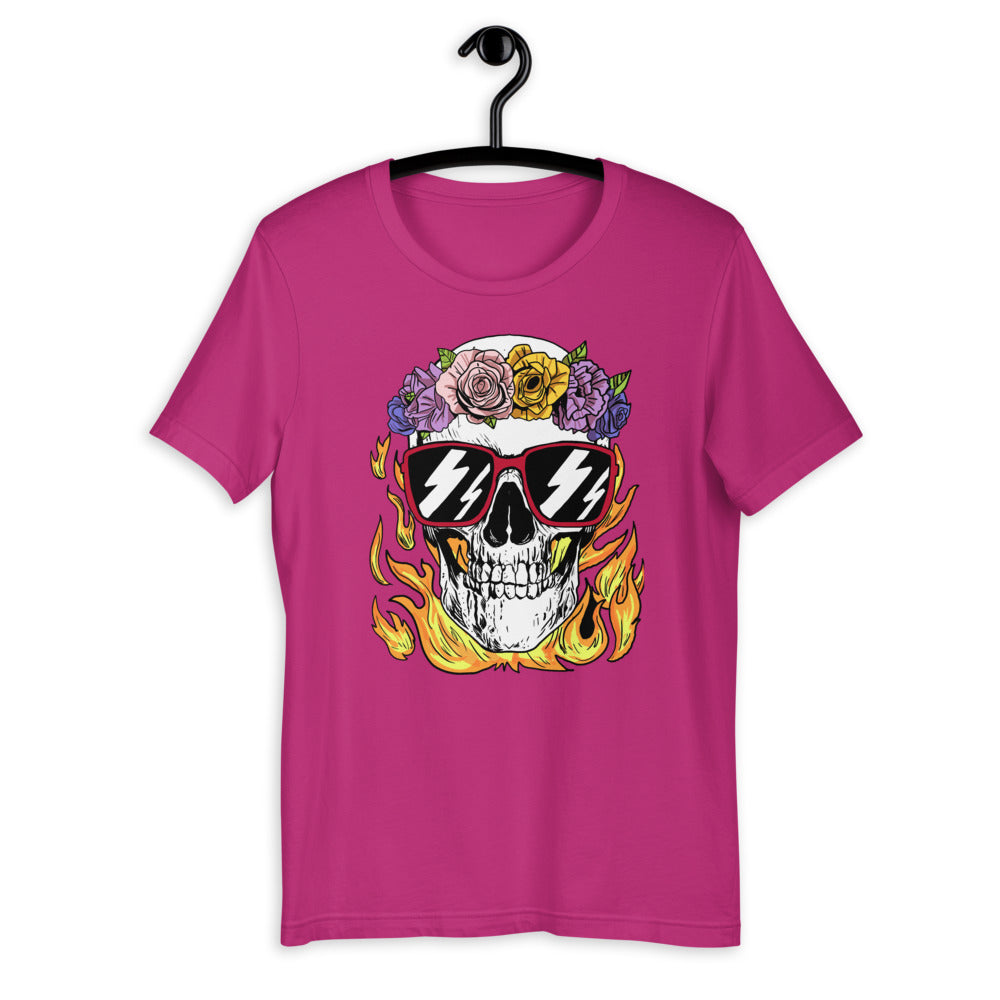 Calm and Collected Graphic Skull Short-Sleeve Unisex T-Shirt