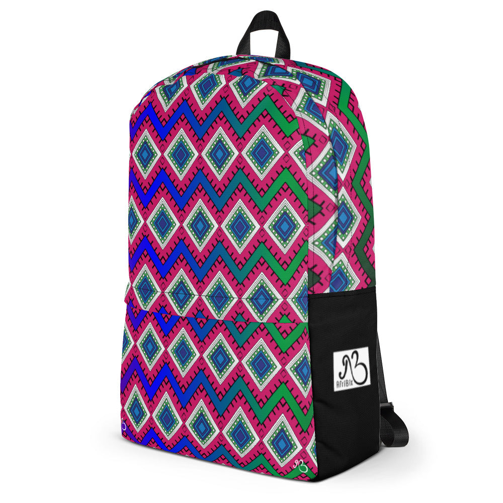 Quadrangle Print Laptop Backpack