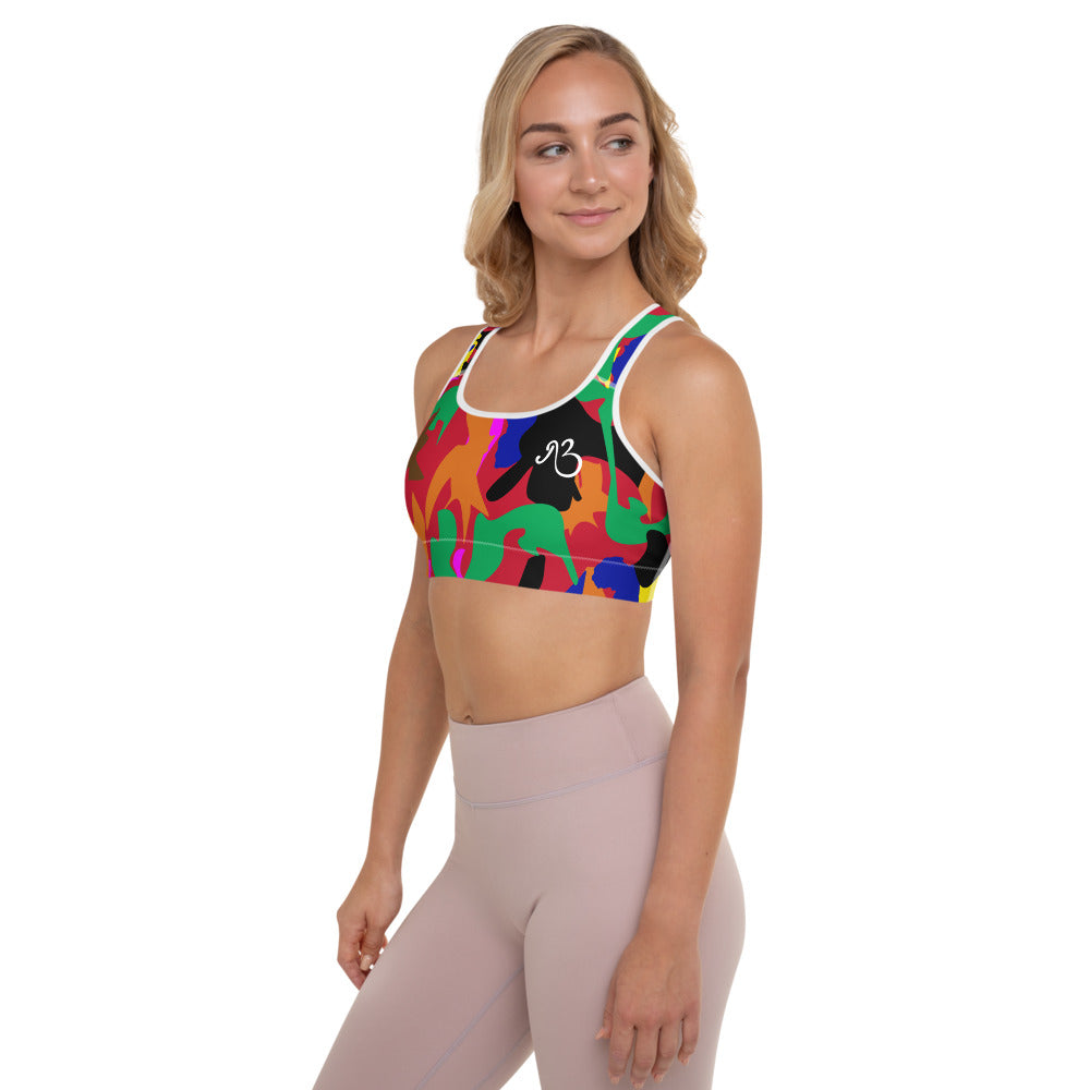 flyersetcinc Camo Padded Sports Bra - Red