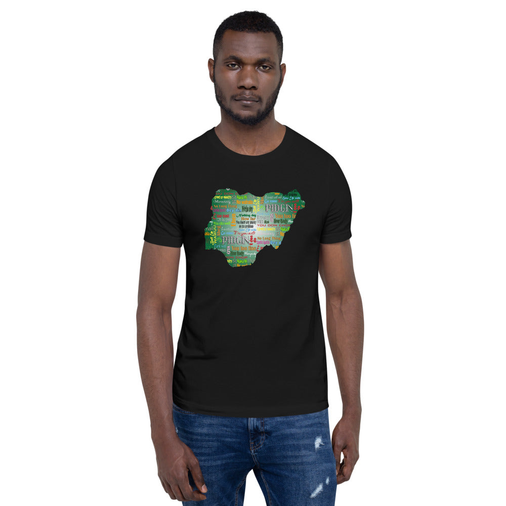 flyersetcinc Pidgin Print Naija Map Unisex T-Shirt