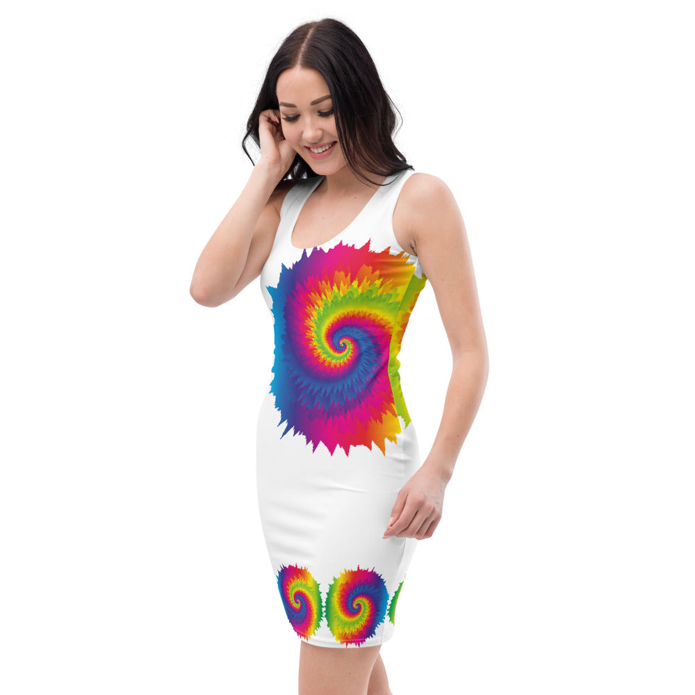 Star Crossed Galaxy Body Con Dress - White