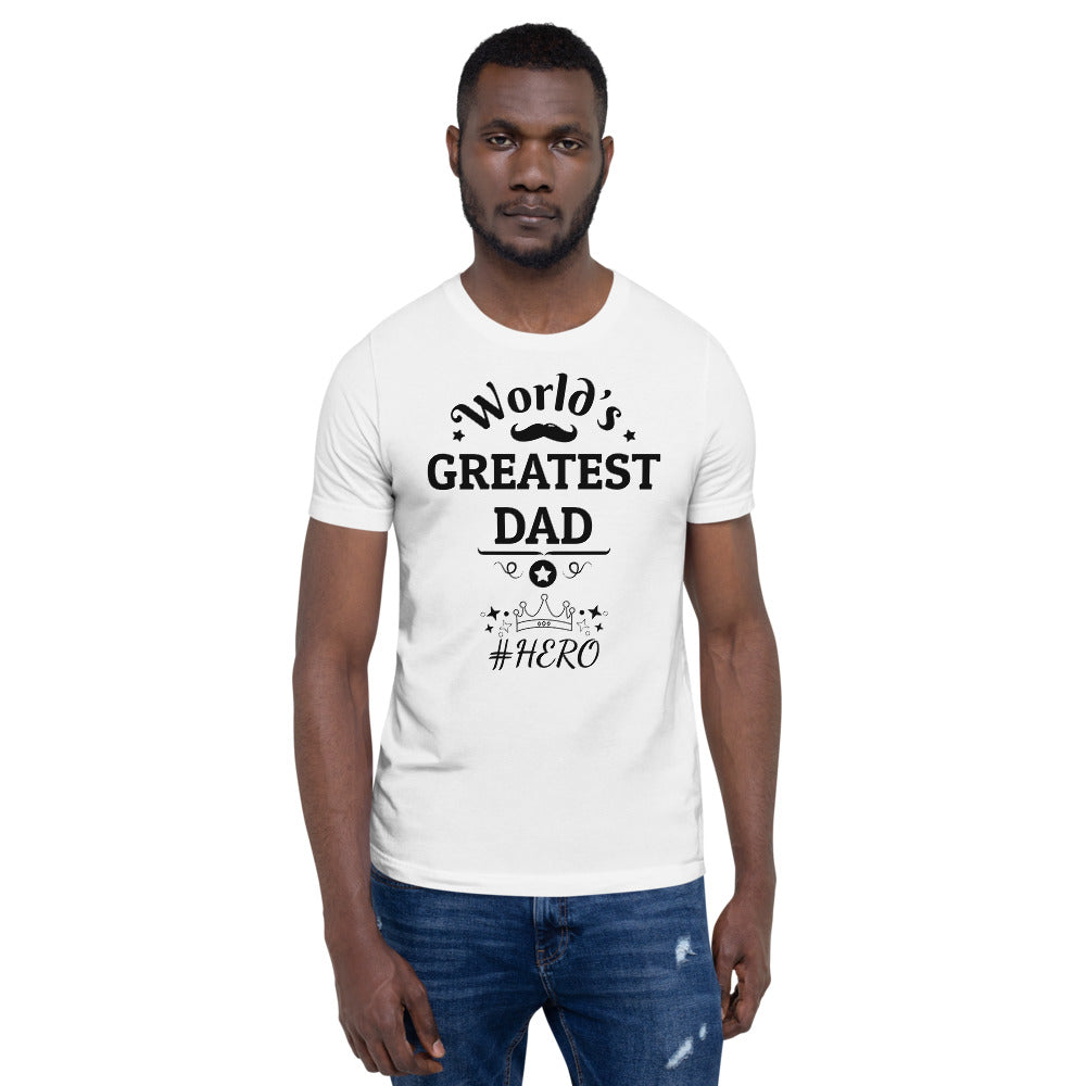 Worlds Greatest Dad Short-Sleeve Cotton Tshirt - Bright colours