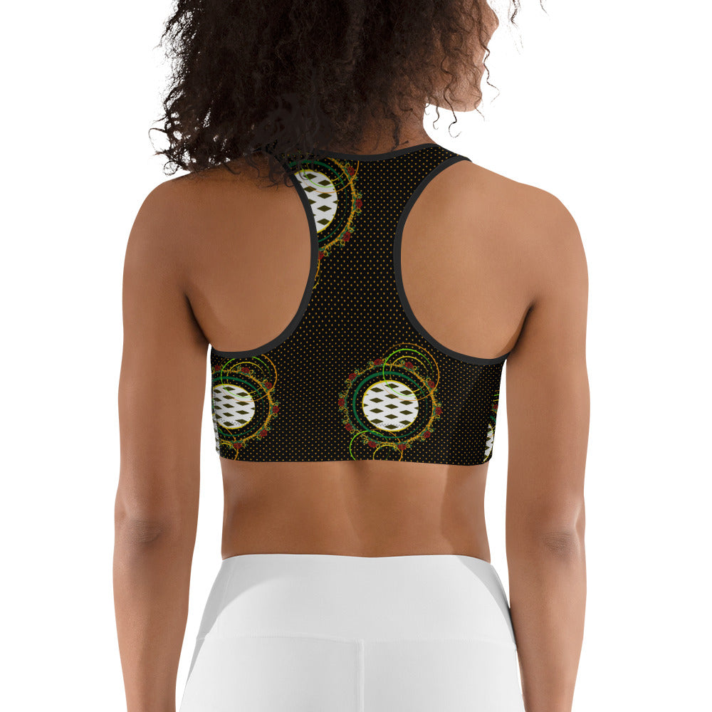 Adaeze Print Sports Bra - Noir