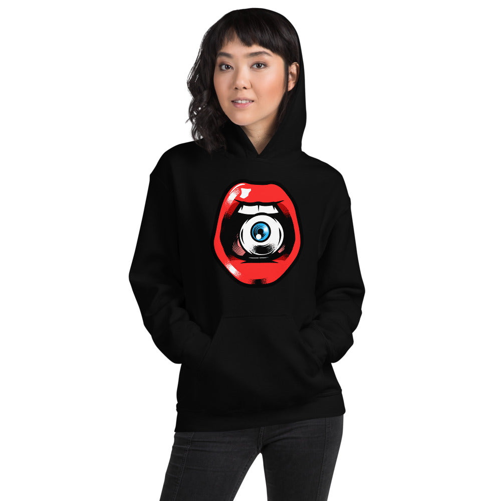 'Speak, I Can See You' Eye in Mouth Comfortable Unisex Hoodie