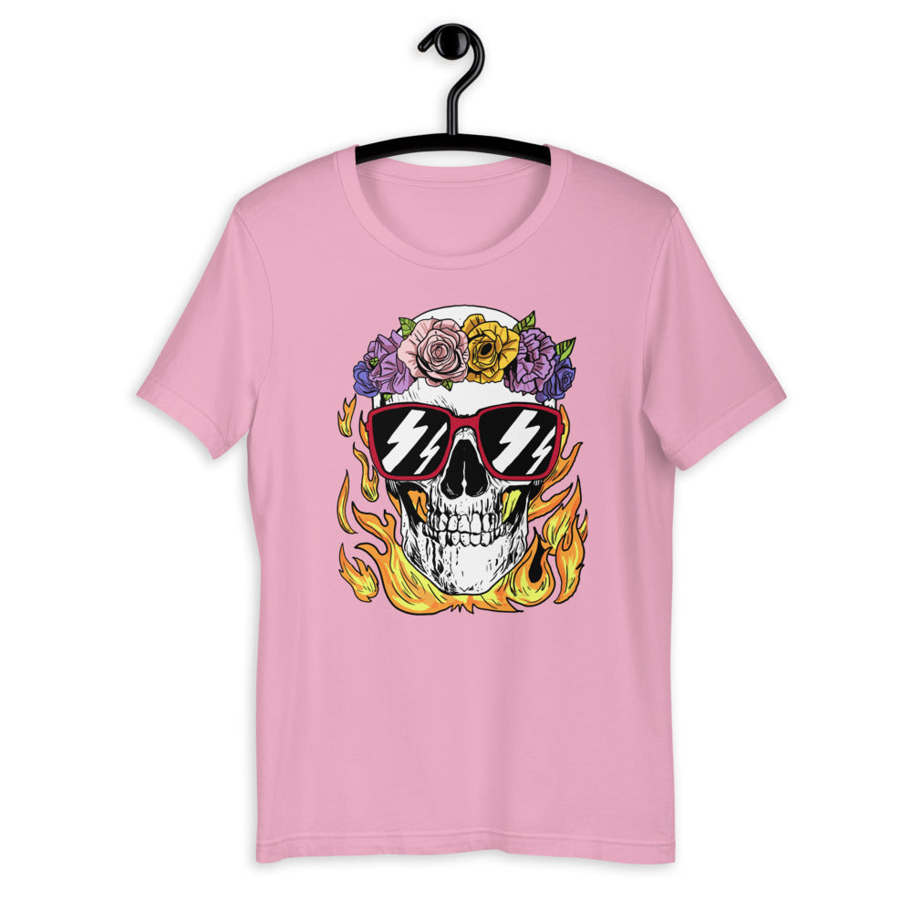 Calm and Collected Graphic Skull Short-Sleeve Unisex T-Shirt