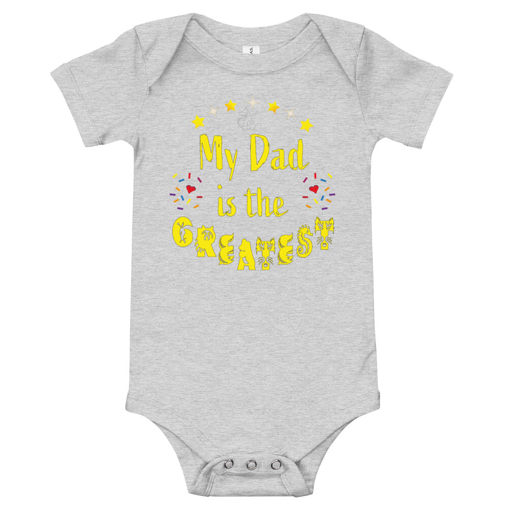 Father's Day 'Greatest Dad' Animal Baby Bodysuit Onesie Tshirt