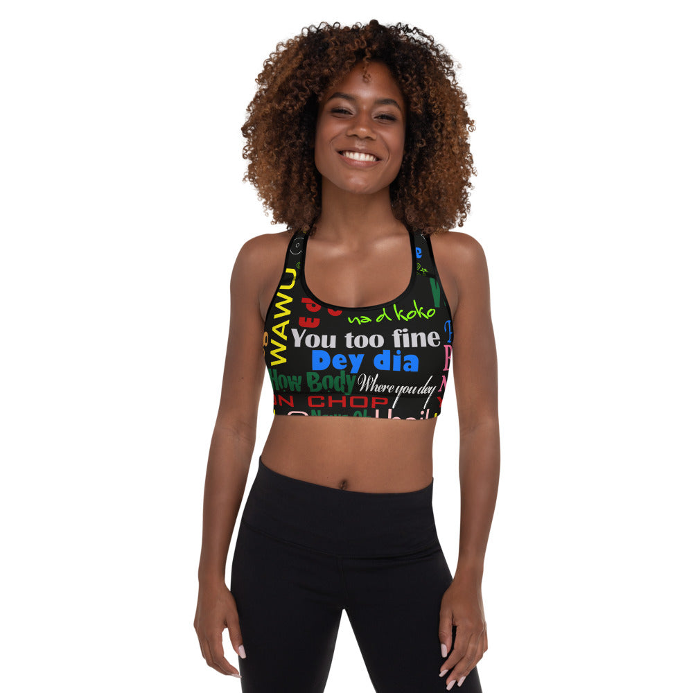 flyersetcinc Pidgin Print Padded Sports Bra