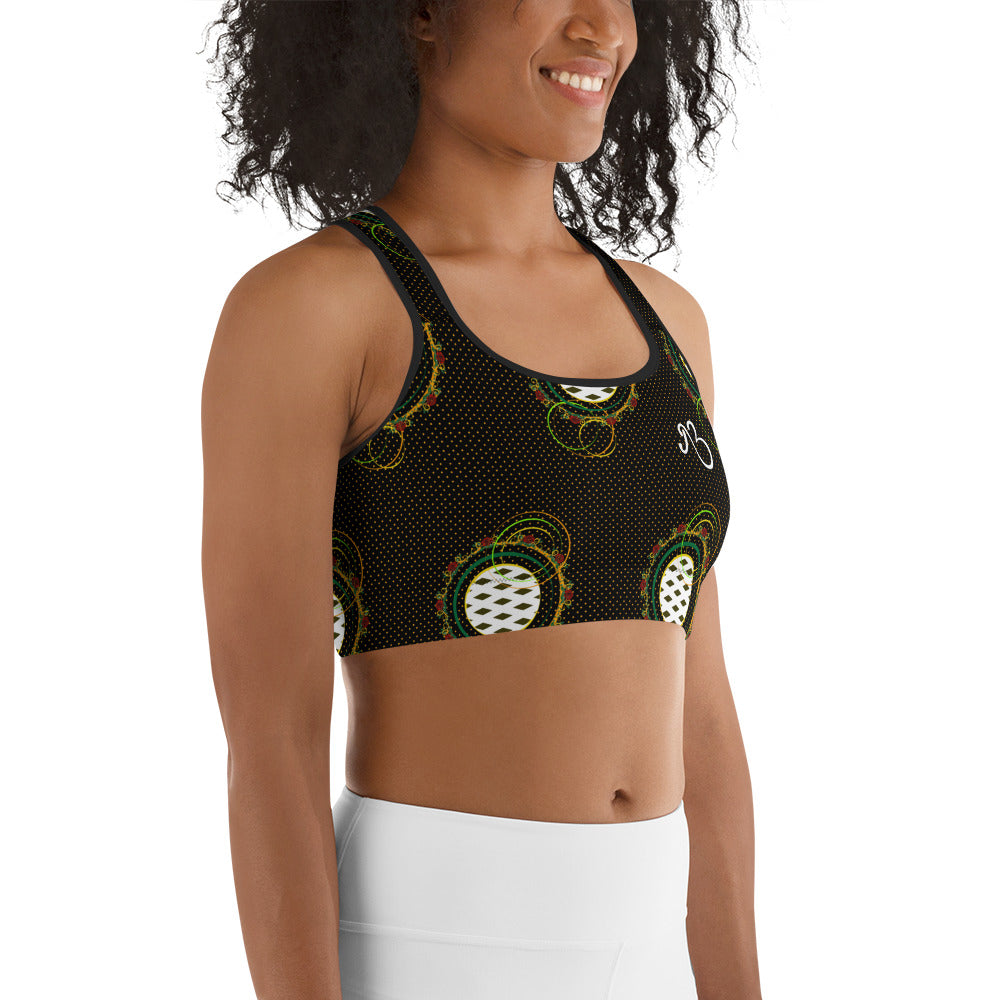 Adaeze Print Sports Bra - Noir