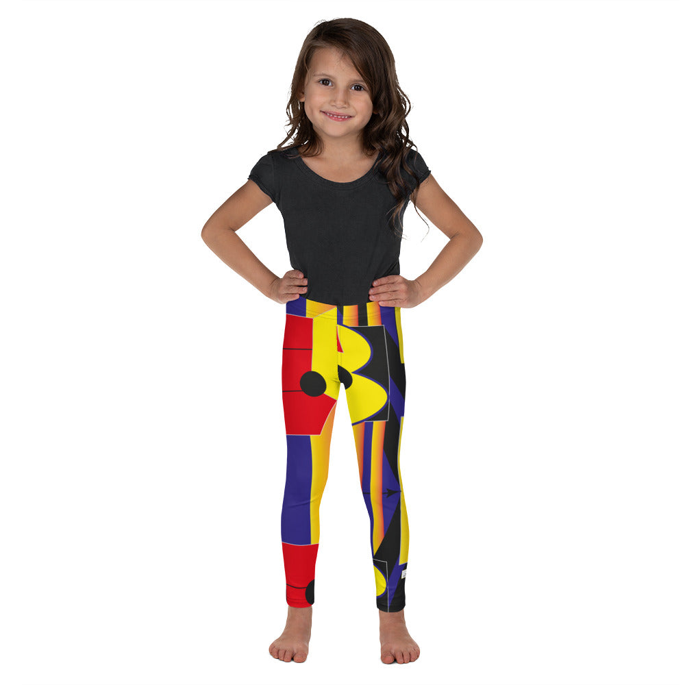 Gallery Print Kid's Leggings (Orange)